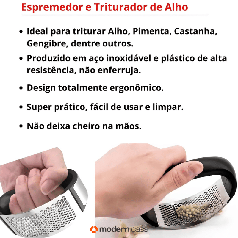 Amassador de Alho Manual Inox