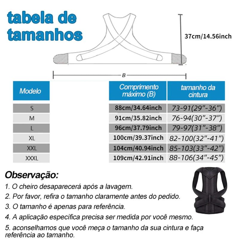 Corretor Postural Ajustável Unissex