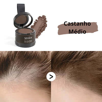 Pó de Fibra Capilar – Preenchimento Perfeito para Cabelos Sem Falhas e Com Mais Volume!